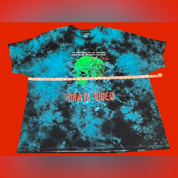 New 3XL Pirate Video Tie Dye Short Sleeve Tee - Blue/Black - Picture 4 of 9